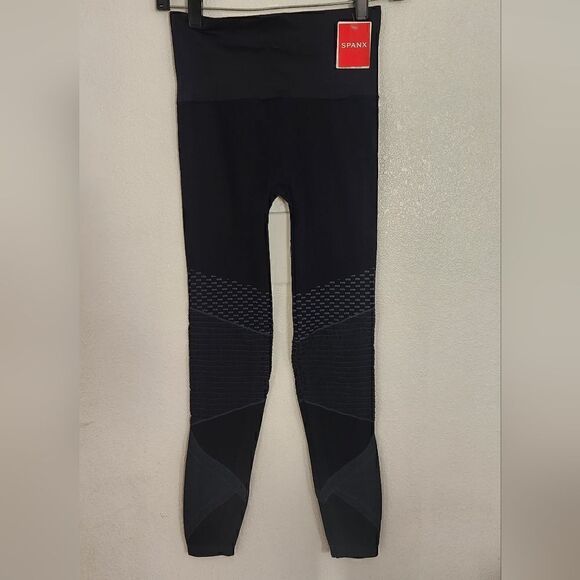 Spanx Look At Me Know Seamless Moto Leggings Indigo Sky Size Small - Picture 4 of 11